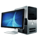 An computer, included with a monitor.