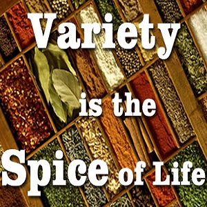 album cover reading 'Variety is the spice of life'