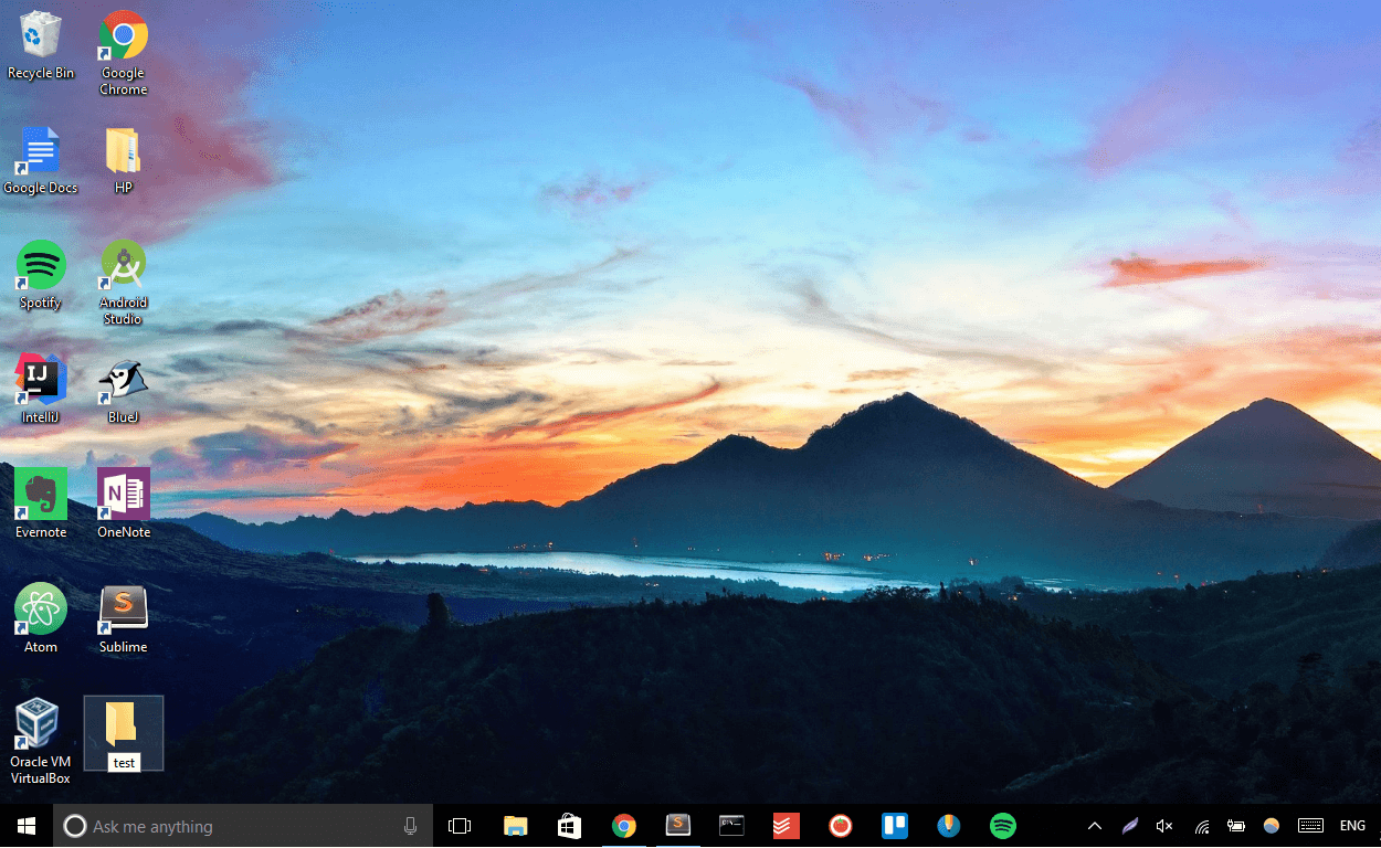 Renaming the created folder 'test'