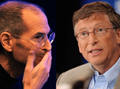 Photograph of Steve Jobs and Bill Gates